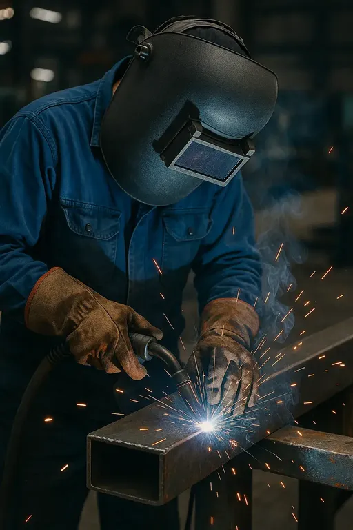 Soldadores certificados trabajando en proyecto industrial